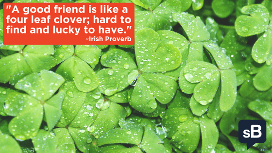 A good friend is like a four leaf clover; hard to find and lucky to have